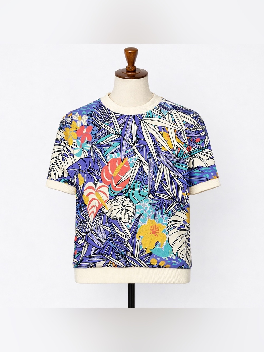 Vintage 90s Sears Tradition Tropical Floral Sweatshirt Top Womens Petite M